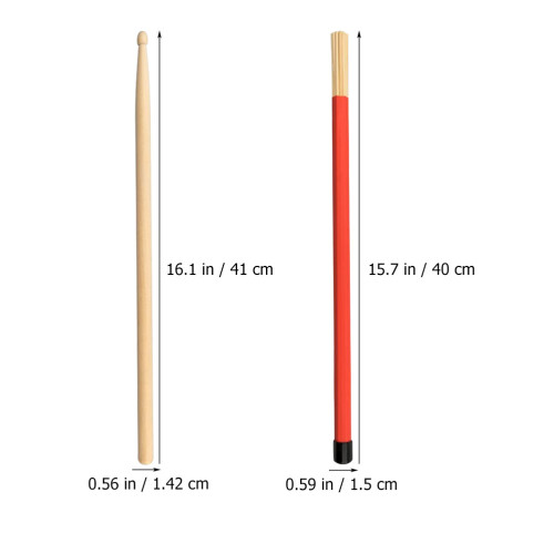 1Set Drum Brush En Esdoorn Drumsticks Voor Percussie 1