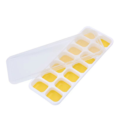(Yellow) Reusable DIY Ice Cube Tray & Stencil 1