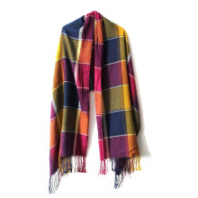 1Warme Dames Sjaal Met Franjes Geruit Winterse Stijl