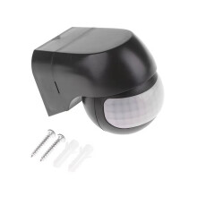 Outdoor Infrared Long Motion AC100V-240V Wall PIR Detectors LED Sensor Waterproof Timer Light Motion Sensor Black