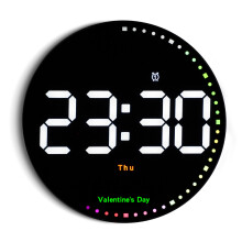 10" Digital Wall Clock Digital Clock, Wall Clock with Colorful Light, Remote Large Digital Wall Clock With Date/Day/Temp/Timer/Countdown/2 Alarms