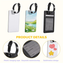 8Pcs Sublimation Luggage Tags Name Tag Blank Suitcase Tags Heat Transfer Bag Tags Business ID Card Holder Travel ID Tags