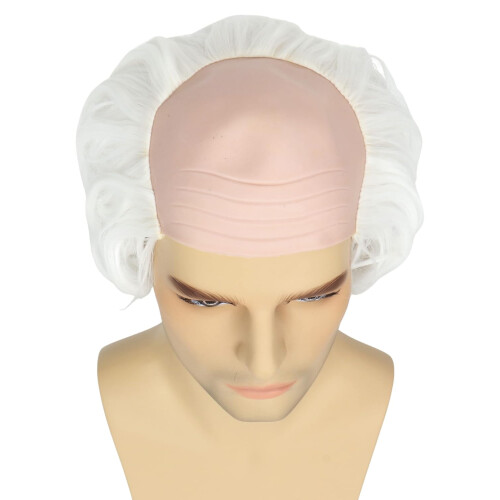 (White) Halloween Bald Man Mask Full Head Costume 1