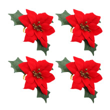 4St Kerst Servetringen Rood, Servethouders En Tafeldecoratie