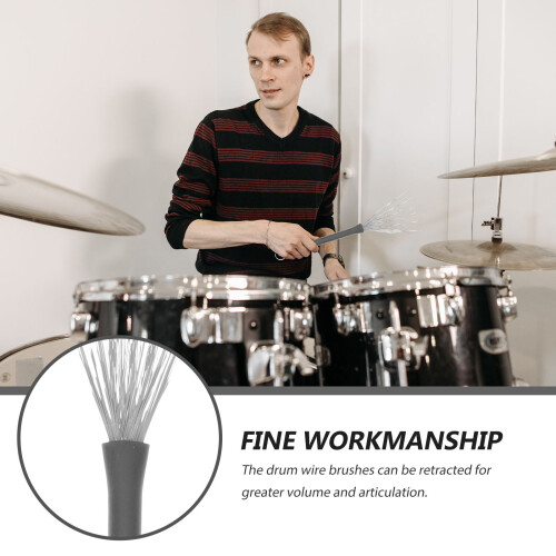 1Set Drum Brush Set Van Roestvrijstaal Met Handvat Ring