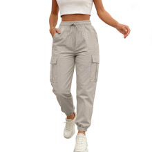 Baggy-Wanderhose für Damen, leichte, sportliche-Khaki XL