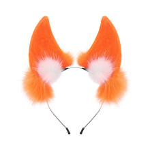 Bandeau d'oreille de chat en peluche à la mode, bandeau-Ô blanc