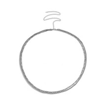 Chaîne de taille simple à double rangée pour homme, en métal, pour mettre en valeur ses muscles abdominaux. Bijou en acier inoxydable.