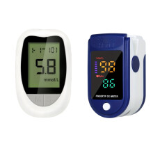 Moniteur de glycémie et oxymètre de pouls portable, appareil de soulagement des douleurs aux jambes, traqueur de santé compact et facil