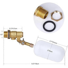 Vanne à flotteur à remplissage automatique pour réservoir d'élevage avec flotteur de 1/2 pouce et vanne d'arrêt pour étang