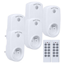 TXLT Set mit 5 programmierbaren Steckdosen, drahtlose Fernbedienungssteckdose mit 2 Fernbedienungen 2 YC