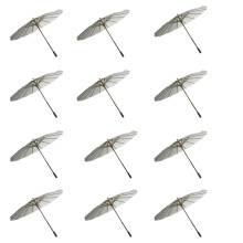 12 Stück Papier-Sonnenschirme, weiß, DIY-Schirme, Strand- und Strand-Requisiten, 60 cm / 23,6 Zoll -N
