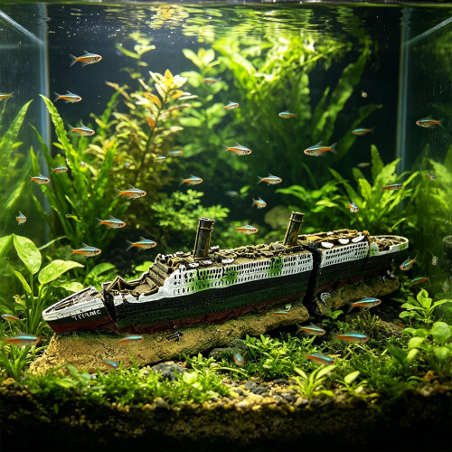 Versunkenes Titanic-Schiff, Kunstharze, Aquarienzubehör, 1