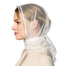 Romantics Triangles Lace Veil White Bridal Wedding Veil-White