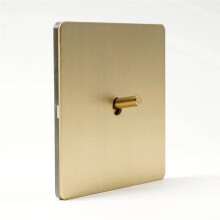 Wall Light Toggle Gold Stainless Steel Panel 1-Gang 2 Way 220-250V for Home