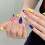 (XS) 10PCS Flower False Nails - Yellow Blue, Durable DIY 8