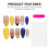 (XS) 10PCS Flower False Nails - Yellow Blue, Durable DIY 5