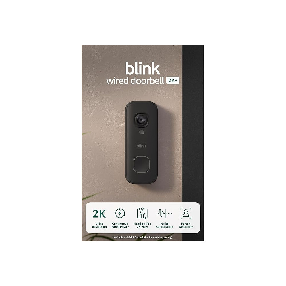 Photos - Doorbell Blink Wired  2K+  Head-to-Toe 2K video doorbell | Continuous hardwired power | IP65 | Pair with Alexa(newest gen)