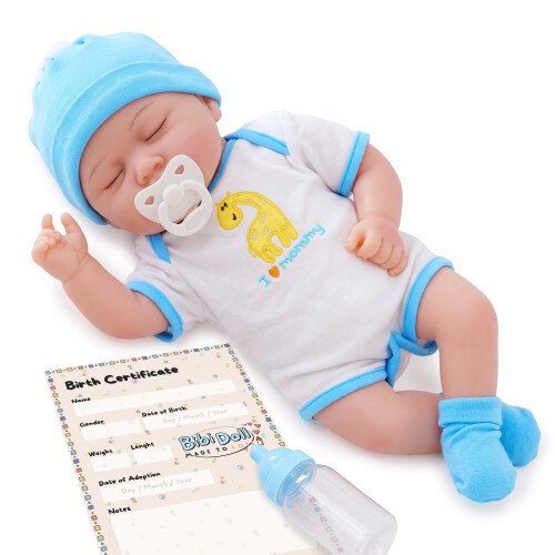 (Sleeping Boy) BiBi Doll Reborn Baby Doll Realistic 17