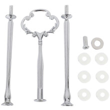 Set 3-stöckiger Tortenständer aus schwerem Metall mit Mittelgriff und Befestigungsmaterial, Stangenform: Verziert, viktorianisch