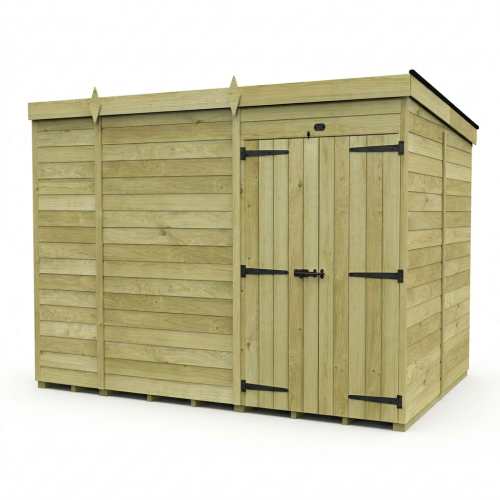 11 x 7 Pent Shed Tanalised (Double Door, No Windows) 1