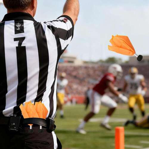 Drapeaux de pénalité de Football avec pointe noire, drapeaux 1
