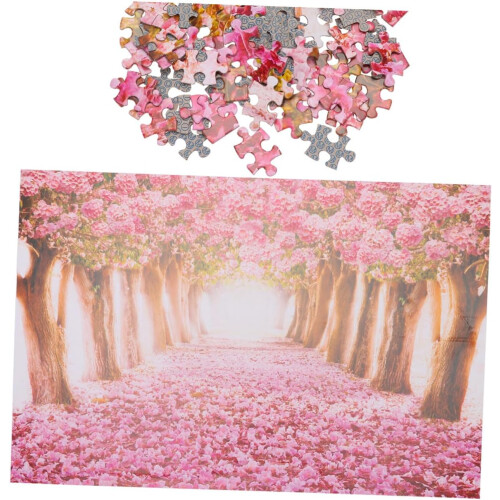 Kirschblüten-Puzzle für Erwachsene, rosa Ölgemälde-Puzzle 1
