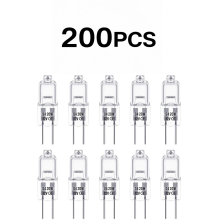 200 lampadine alogene a capsula G4 12V 20W, luce bianca calda, vetro trasparente, lunga durata per illuminazione domesti