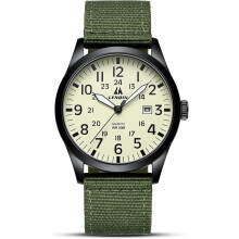 LN LENQIN Mens Watches Military Watch Analog Quartz Watches for Men Waterproof Men's Wrist Watch with Date Nylon Band Army Tactical Sportswatch