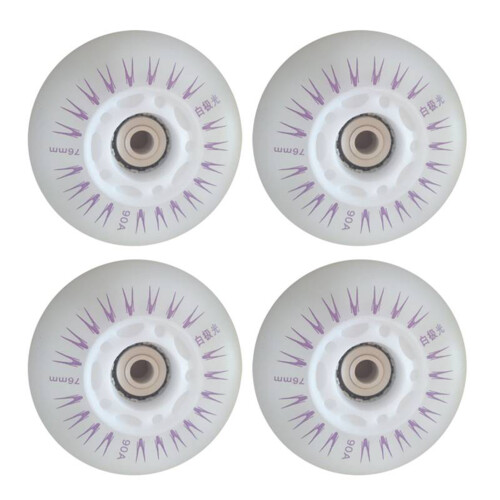 (Multicolour, 76mm) 4PCS 90A LED Skate Wheels (80/76/72/68mm)
