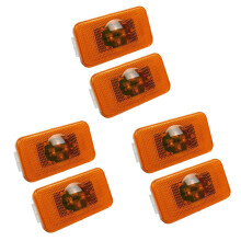 6Pcs 24V Car Truck LED Side Light 4LEDs Amber Indicator Warning Lamps for Trucks FM/FH