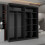 (Black, 203cm) Double Sliding Door Wardrobe 3