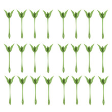 24 stk. blomsterservietholder, dekorativ blomsterservietholder, grøn stilkformet blomsterholder til familiefestborddekoration
