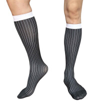 Stylische gestreifte Business-Socken für Herren, bequeme und-D