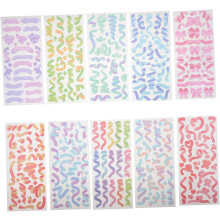 10 ks PVC holografických barevných dekorativních samolepek pro scrapbooking a ruční práce, DIY potřeby