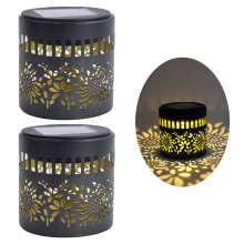 Lampe de nuit solaire LED ajourée, décoration-2 paquets
