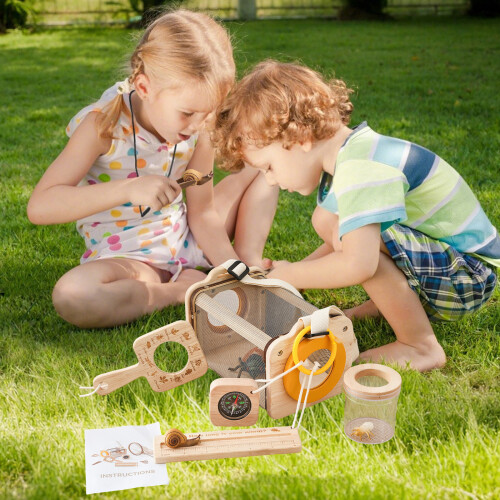 Wooden Childrens Animal Study Collection Includes Butterfly Net 1