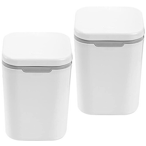 2St Compacte Afvalbak Decoratief En Praktisch Wit PP