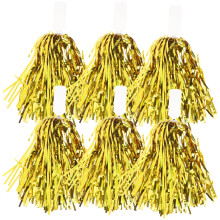 6St Gouden Cheer Pom Poms Met Handvat Voor Sport En Feest