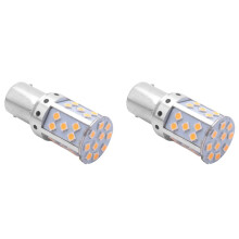 2X 1156 Ba15S P21W LED Bulb 3030 35Smd Canbus LED Lamp for Car Turn Signal Lights Amber Lighting 12V 24V
