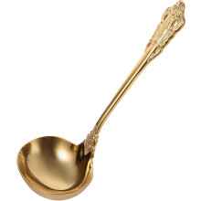 Elegante Suppenkelle, Suppenlöffel, Edelstahl, goldenes Design im westlichen Stil, bruchfest, leicht zu reinigen, zum Servieren in der Küche
