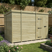 11 x 7 Pent Shed Tanalised (Single Door, No Windows)