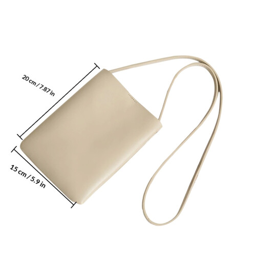 Beige PU Crossbody Mini Telefoonportemonnee Dames 1