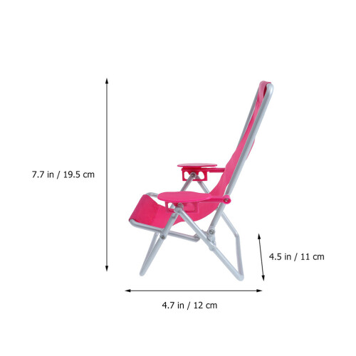 2St Compacte Roze Mini Strandstoel Voor Poppenhuis 1