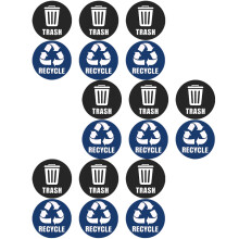 1Set PVC Recycling Stickers Voor Vuilnisbakken in Diverse Kleuren