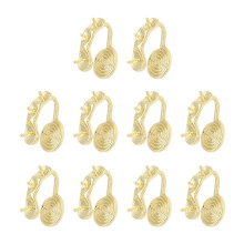 10pcs Copper Pearls Holder Earrings For Sensitive-14k real gold