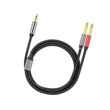 Flechtnylons 3,5 mm Stereo auf doppeltes 6,5 mm Soundkabel-3m
