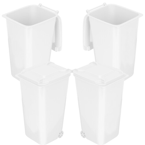 4St Bureaublad Afvalbak Met - Duurzaam Wit Plastic