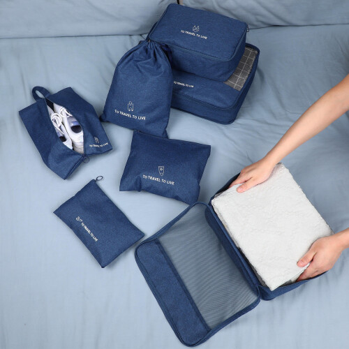 7St Multifunctionele Packing Cubes Navy En Opslag