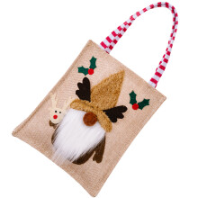 Kerstcadeautas Stof Met Schattig Rendier Ontwerp